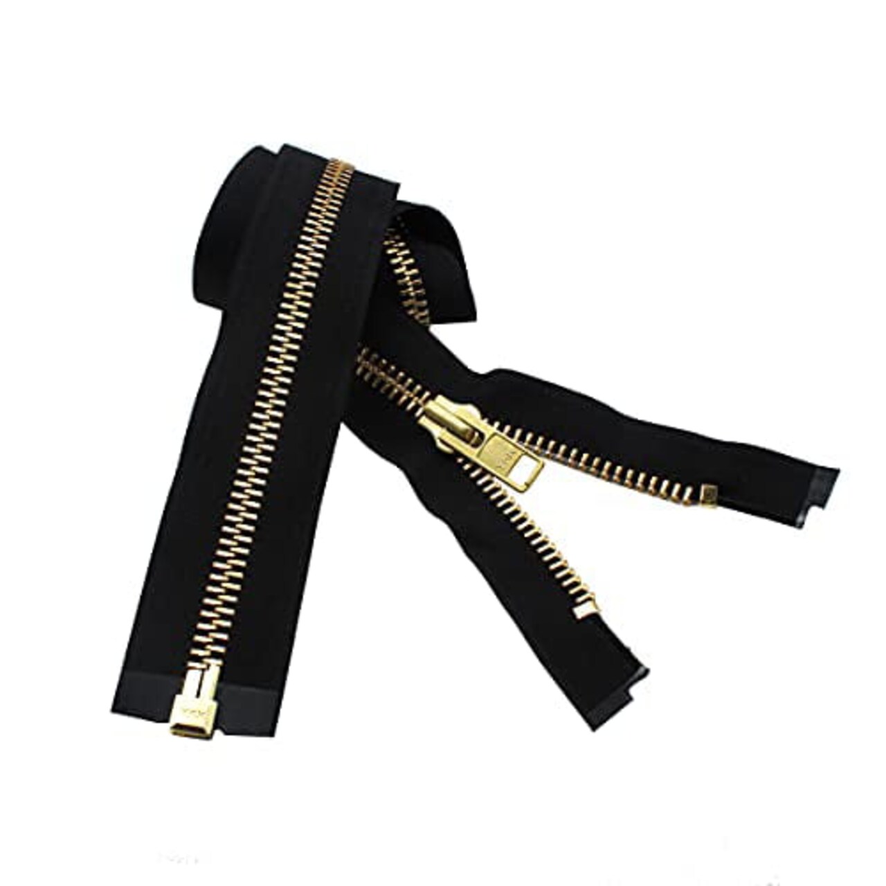 #10 Extra Heavy Jacket Separating Zipper - YKK Brass Metal Separating - Color Black - Made in The United States - Choose Your Length (12" Inches)